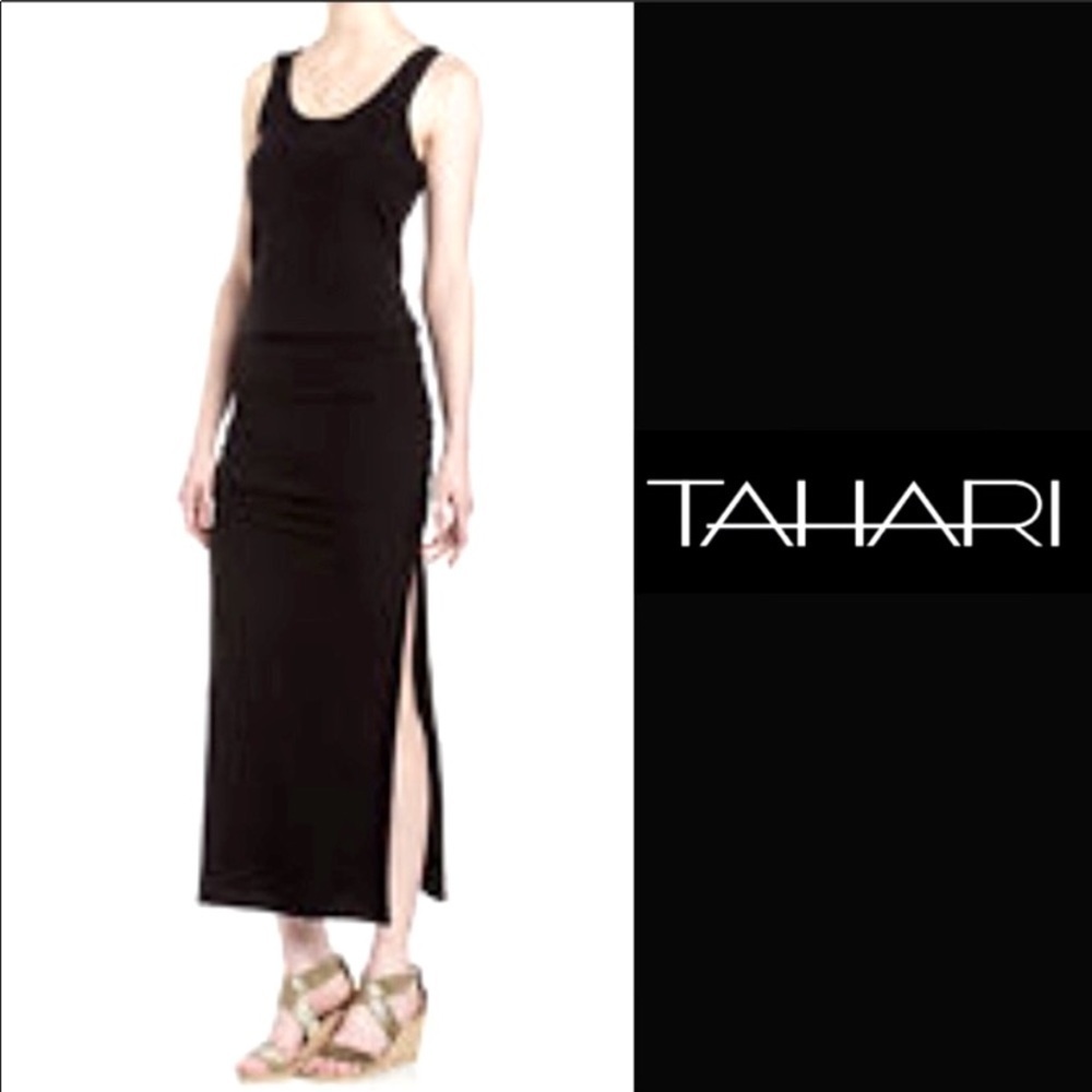 Tahari Sleeveless Miloh Maxi Dress Black Small NWT
